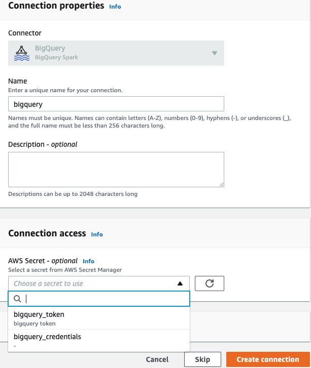 BigQuery to Redshift | Subscribing to the BigQuery Glue Connector